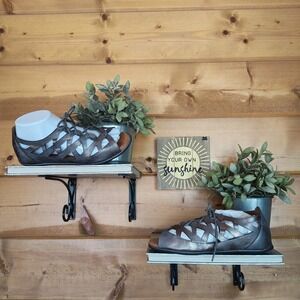 Gentle Souls Betsi Lace Up Metallic Leather Cutout Cage Sandal Gladiator Shoe 7M